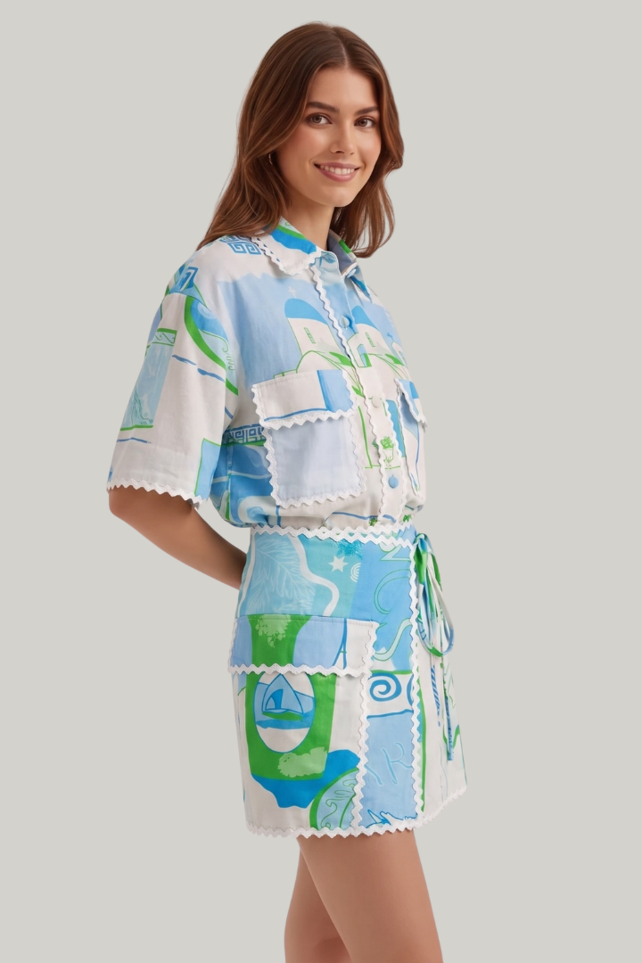 Harper | Women’s Patchwork Two Piece Set Shorts