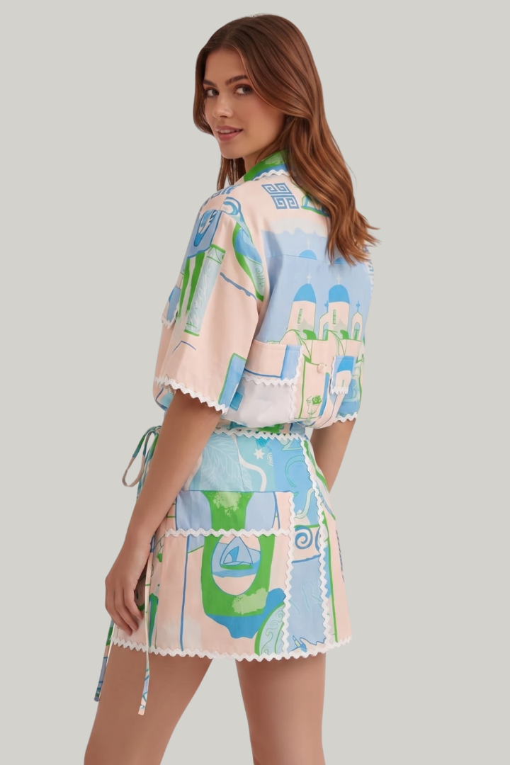 Harper | Women’s Patchwork Two Piece Set Shorts