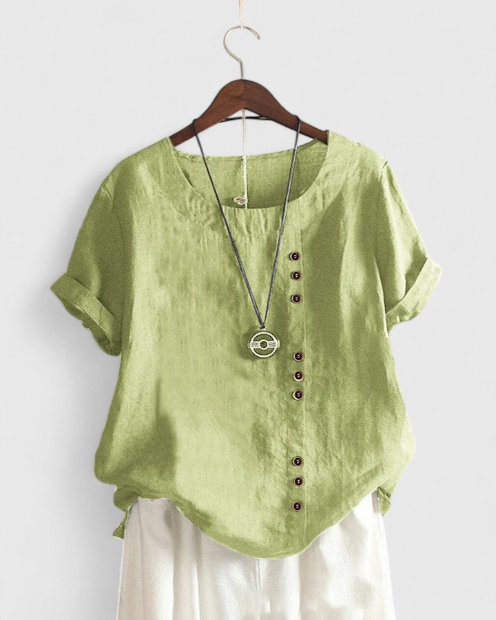 Elisavie | Comfortable Short Sleeve Blouse